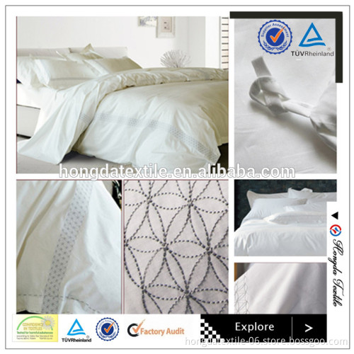 whosale 100% cotton bedding set with embroider around